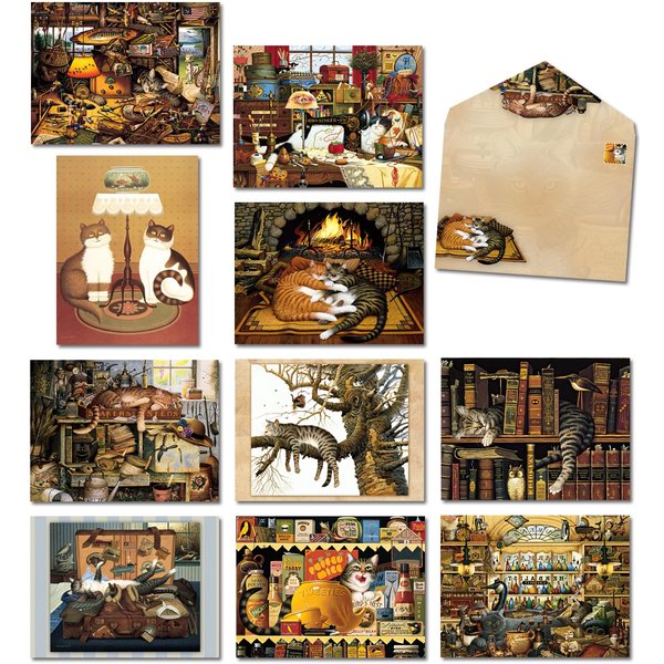 Leanin' Tree, Cat Tales, Blank Cards and Envelopes, Cute Stationery, Blank Note Cards, Blank Note Cards and Envelopes, (20 Blank Cards, 22 Envelopes)