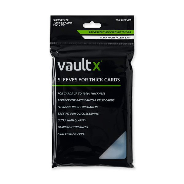 Vault X Thicker Card Sleeves for Deeper Cards - Premium Soft Sleeves for Cards up to 130pt Thick (200pcs)