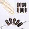 JERCLITY 8 Strips 19.7in Gold Nail Chains for Nail Art 3D Gold Nail Charms Metal Nail Art Chains Punk Nail Studs Jewelry Accessories for Women Nail Art