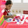 Maxcheck 186 Pcs Valentine's Fine Motor Skills Toys Sensory Bin Filler Include 150 Plush Balls 10 Sorting Bowls 4 Tweezers 2 Scissors Clips 20 Resin Beads for Early Education Sorting Counting Training