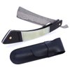 Zertone Damascus Straight Razor with VG10 Steel Blade –Straight Razors for Men with Ebony and Acrylic Scale - Barber Straight Edge Razor (Black)