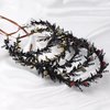 KorViSHOW Wedding Flower Crown Fairy Headpiece - Black Wreath Headdress Renaissance for Women Girls Lady in Bridal Halloween Party Festival Gifts Photography Golden Leaf Vine