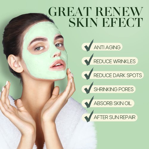 Green Tea Mud Mask - Green Tea Deep Cleanse Mask for Pore Cleansing & Moisturizing & Hydrating & Refreshing, Antioxidant Green Tea Face Mask Improves Overall Complexion, Clay Mask for All Skin Types