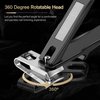 FERYES 360° Rotating Nail Clippers for Seniors, Long Handle Fingernail Clippers for Men and Women, Ergonomic EZ Grip Toenail Clippers for Thick Nails