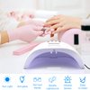 UV LED Nail Lamp, 220W UV Nail Polish Light with Phone Holder Professional Nail Gel Polish Dryer Curing Lamp with 4 Timer Setting, Auto Sensor 45 Beads for Nail Art Design