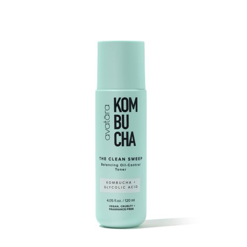 Avatara - Kombucha The Clean Sweep Face Toner, Glycolic Acid Toner for Face, Face Exfoliator with Witch Hazel and Bakuchiol, Calming Pore Minimizer for Face, Hydrating Skincare for Teens, 4.05 fl. Oz