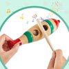 2 Pieces Colorful Fish Shaped Guiro Instrument Latin Percussion Musical Instruments Wooden Frog Instrument Musical Percussion Instruments for Adults Kids with Rhythm Sticks