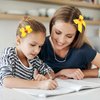 Back to School Hair Clips Cute Apple Yellow Bow Hair Clip for Girls White Wave Point Claw Clip Hair Accessories for Women Kids Claw Clips for Thick Thin Hair 2Pcs (Yellow)
