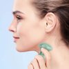 Jovivi 2pcs Natural Rose Quartz/Green Aventurine Mushroom-Shape Gua Sha Guasha Scraping Massage Tool Sets Board for Spa Relaxing Meditation