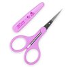 Humbee Eyebrow Scissors, Small Scissors for Facial, Nose, Eyebrow, Mustache, and Beard Hair Trimming & Grooming, Straight Edge, Purple Long Cap