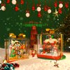 BrickBounty 654 Pcs Christmas Snow-Room Building Block Set with LED Lights and Transparent Display Box, Christmas-Toys Christmas-Sock-Filling for Kids & Adults