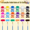 12PCS Mini Paint Set,Kids Paint Bulk Set,Washable Acrylic Paint Strips Set for Kids & Adults,24 Filled Paint Strips in 12 Colors,24 Brushes 12 Mixing Palettes Perfect for Home Classroom Party Favors