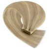 YoungSee 100G Weft Hair Extensions Human Hair Highlight Sew in Hair Extensions Straight Weft Extensions Human Hair Golden Blonde Highlighted Dark Ash Blonde Hair Extensions Sew in 14Inch