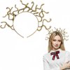 HIFANMM Halloween Headband Snake Hair Bands for Women Girls, Shiny Horrible Hydra Medusa Hair Accessories, Halloween Decor Costume Party Supplies Day of the Dead Headbands (Gold, standard)