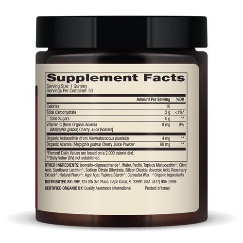 Dr. Mercola Organic Astaxanthin Gummies, 30 Servings (30 Gummies), 4 mg Per Serving, Dietary Supplement, Antioxidant and Immune Support, Certified Organic, Non-GMO