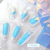 XEAOHESY 12 Sheets Aurora Nail Foil Sticker Ice Cellophane Nail Film Holographic Nail Art Stickers Laser Nail Decals for Women Girls Nail Art Decoration (6 Shapes)