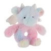 Apricot Lamb Colourful Dragon Soft Baby Rattle for Boys and Girls, Plush Stuffed Animal Rattle Toy Lovey for The Newborn, 0-3 Months, 0-6 Months and Above, 4.7Inches