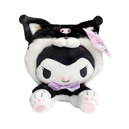 Veakeqe 1 Pcs Cartoon Plush Stuffed Animal, Lovely Plush Dolls,8 Inch Anime Cute Soft Plush Figure Toy, Soothe Kids Girl Fans Toys Gift Bag Filler Birthday Gift for Kids (Black)