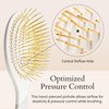 Snow Fox Skincare Gua Sha Hair Brush - White Edition. Scalp Massage Comb with Gold-Plated Metal Bristles for Healthy Follicles. Soothing Gua Sha Acupressure Tool for All Hair Types