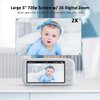NexiGo Video Baby Monitor with Camera and Audio, 5 Inch Split IPS Screen, Support Up to 4 Cameras, 2-Way Audio, Pan-Tilt-Zoom, 4800mAh Battery, Temperature Detection, Night Vision, Lullaby (Blue)