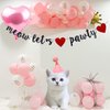 Meow Let's Pawty Banner Black Glitter , Pet Kitty Birthday Wedding Anniversay Party Bunting Sign, Cat Birthday Banner, Kitten Theme / Baby Shower / Cat Pet Birthday Party Supplies Pre-strung