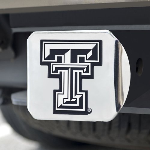 FANMATS 15100 Texas Tech Red Raiders Chrome Metal Hitch Cover with Chrome Metal 3D Emblem