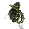 JCGY Claw Clip Metal Hair Claw Antique Gold Trim Sparkly Emerald Color Crystals YY86410emerald