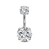 FECTAS 14g Belly Button Rings Surgical Steel CZ Petite Navel Ring for Women Girls Body Piercing Jewelry Petite select Barbell Len 6mm 8mm 10mm 12mm Silver