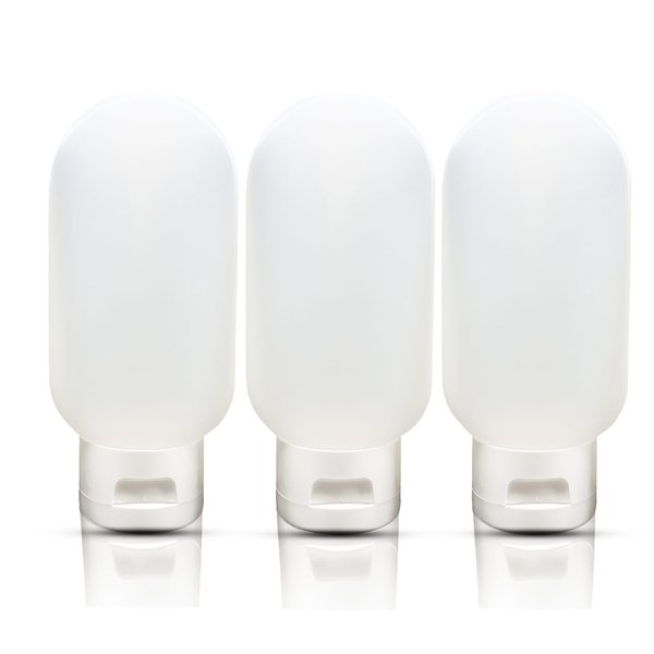 woneu TSA Approved 2oz Travel Bottles - 3pcs Mini Shampoo Containers for Toiletries, Leak-Proof cosmetic containers with Travel Toiletry Bag