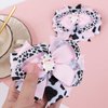 Cow Print Hair Bow Clips 4" Girls Cute Holstein Moo Cow Alligator Barrettes Pigtail Pins Pink Barnyard Farm Animal Birthday Party Outfit Halloween Costume Decor Accessory Gift
