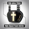 O Shield Golden Cross Chrome Football Back Plate, Lower Back Pads for Football Players, Rear Protector, Golden Cross, Youth Fit