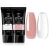 ROSALIND Clear Nude Pink Acrylic Poly Extension Gel, 2 PCS 60ml Clear Poly Nail Gel kit Nail Builder for Clear Nail Art Decoration, Nail Thickening Poly Nail Gel Tube Easy to DIY Use Need UV Lamp