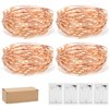 Ariceleo Led Fairy Lights Battery Operated, 4 Packs Mini Battery Powered Copper Wire Starry Fairy Lights for Bedroom, Christmas, Parties, Wedding, Centerpiece, Decoration (5m/16ft Warm White)