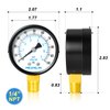 MEANLIN MEASURE 0-100Psi 2" DIAL FACE 1/4" NPT Well Pump Pressure Gauge, with 1/4" x 1/2" NPT and 1/4" x 3/8" NPT Hex Bushing, 3-2-3% Accuracy,Lower Mount