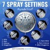 PureAction Shower Head Filter For Hard Water - 7 Settings High Pressure Filtered Shower Head with Filters for Chlorine and Fluoride - Water Softener Showerhead with Filter for Hair and Skin