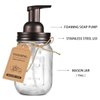 Mason Jar Foaming Soap Dispenser - Rustproof Stainless Steel Lid/BPA Free Foam Pump,with Chalkboard Labels - Rustic Farmhouse Decor Hand Soap Dispenser Bathroom Accessories – Bronze (2 Pack)