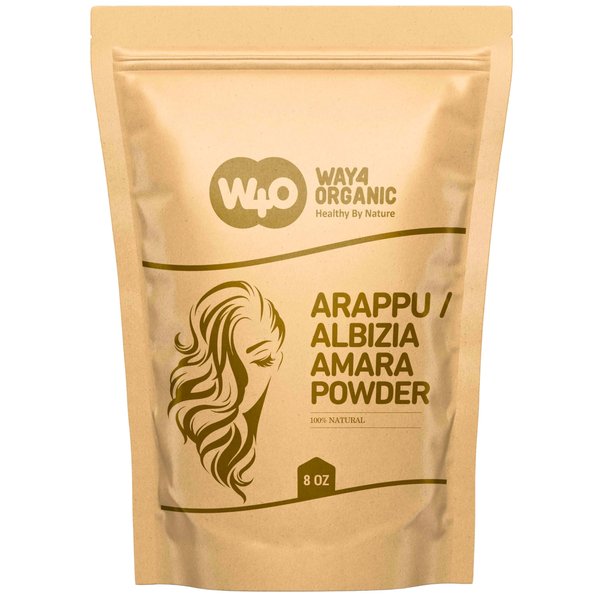 Arappu/Albizia Amara Powder 8 Oz, Natural Shampoo & Conditioner for hair repair, Scalp Care, Haircare, Prevents Dandruff, Damaged Hair Treatment, Hair Growth Products Both for Men & Women -Way4Organic