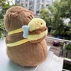 Ditucu Cute Capybara Plush with Bee Backpack Soft Capibara Stuffed Animals Plushies Toys Gifts for Kids Brown 9 inch