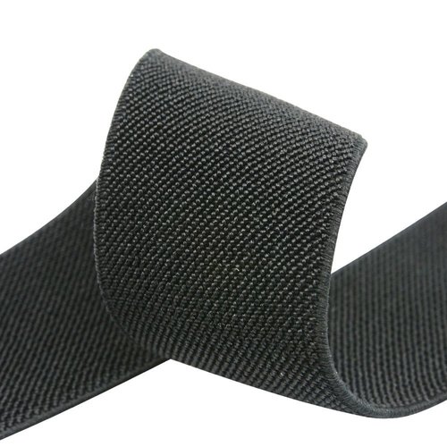 Strapcrafts 1.5-Inch Wide Colored Double-Side Twill Woven Elastic,2 Yards,Black 32110