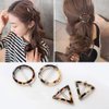 Lurrose 4 Pieces Tortoise Hair Clips Celluloid French Design Barrettes Acrylic Resin Hair Clips Geometric Hair Pins Triangular Circle Leopard Print Barrettes for Women Girls