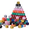 AUSTOR 100 Pieces Dices 12mm Game Dice Set 6 Sided Round Corner Dices for Tenzi, Farkle, Yahtzee, Bunco or Teaching Math