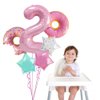 Donut Two Sweet Birthday Party Decorations Supplies for Girls, Dokuna 6 Pcs 40” Pink Donut Balloons for Donut 2nd Birthday Decorations Two Sweet Party Decoration (Donut-2)