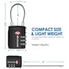 2 Pack TSA Approved Luggage Locks, Cable Travel Lock Alloy, Set Your Own Combination Metal Suitcase Zipper Padlock, 3-Digit Long Shackle Padlocks for Gym Locker, Golf Bag, Case Anti Theft-Black