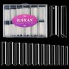 240 Pcs Extra Long C Curve Nail Tips - XXL Clear Fake Straight Square Shape Half Cover Acrylic False Nails with Box for Salons Nail Art,12 Sizes