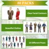 80 Pcs Mini People Figurines 1:50 Scale Model Trains Architectural Painted People Figures Tiny People Plastic Miniature Figurines Sand Tray Miniatures Sitting Standing Toy People for Miniature Scenes