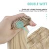 YoungSee Weft Real Human Hair Extensions, Blonde Highlight Soft Weft Extensions Human Hair Warm Ash Blonde Highlights Bleach Blonde Sew in Extensions Hair Extensions Weft 16Inch 100G