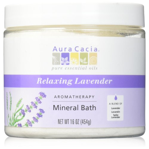 Aura Cacia Relaxing Lavender Aromatherapy Mineral Bath | 16 oz. Jar