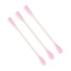 Beauty7 Double Ended Paper Stick Premium Cotton Swabs Buds Round & Spiral Shape Tip For Clean Care Beauty Makeup Cosmetic Tool (Pink, 200 Count)