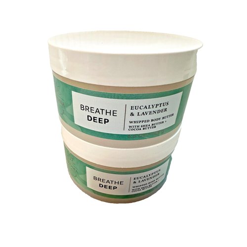 2 Breathe Deep Eucalyptus Lavender Whipped bath Body Butter