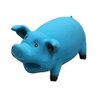 DoggyChewy Latex Smiling Pig Design Dog Toy (Blue)
